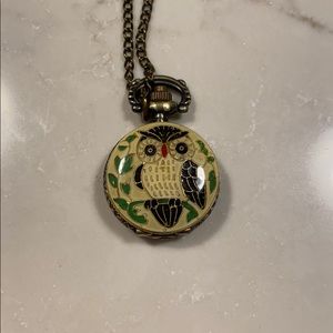 Owl Clock Necklace
